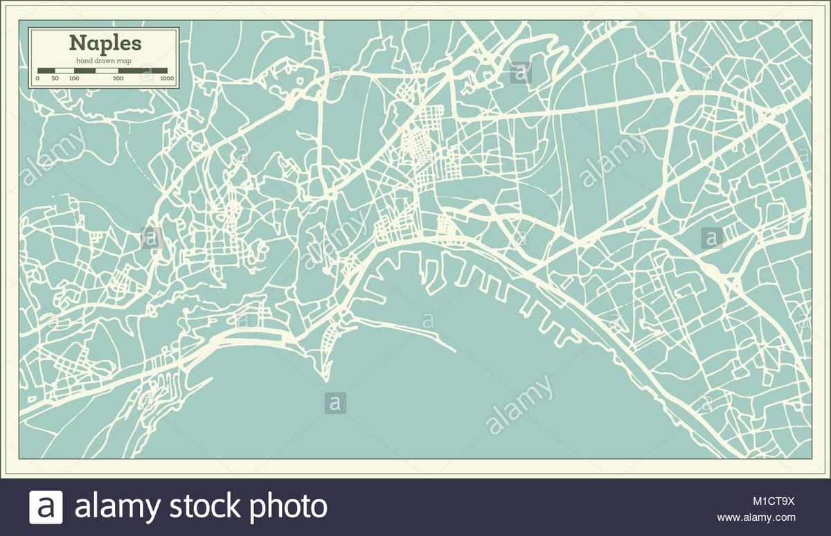Kart over napoli, italia city