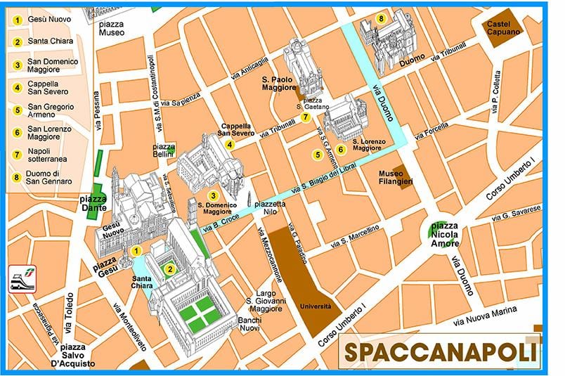 Kart over spaccanapoli-napoli