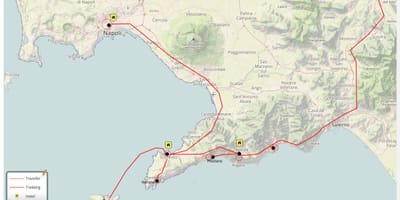 Kart over napoli, italia walking tour